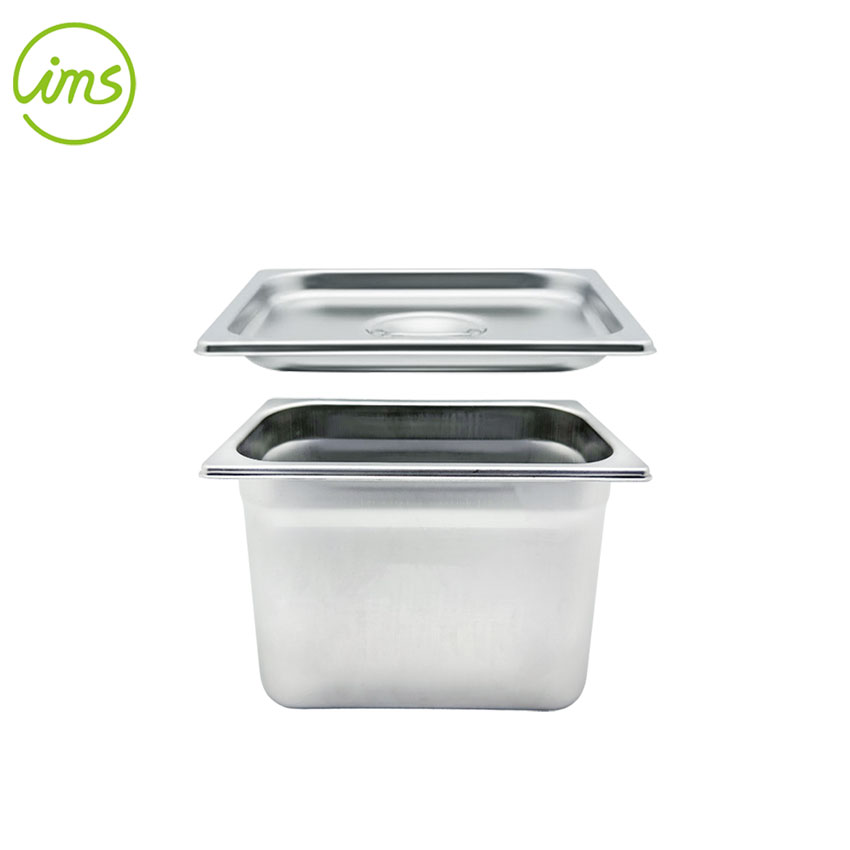 1/6 Size Stainless Steel Deep Steam Table Pan with Tight-Fitting Lid